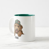 Niedlich Goldendoodle Patriot Zweifarbige Tasse (Vorderseite Links)
