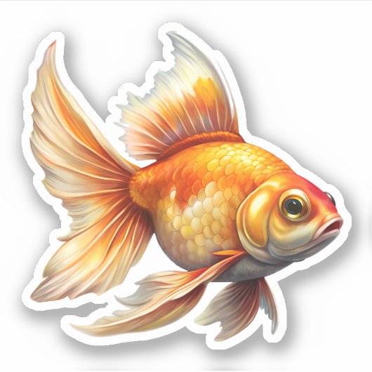 Niedlich Goldfish Aufkleber (Vorderseite)