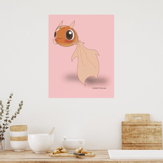 Niedlich Goldfish Funny Anime Cartoon Character Po Poster (Küche)