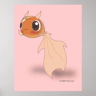 Niedlich Goldfish Funny Anime Cartoon Character Po Poster