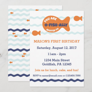 Niedlich Goldfish Geburtstagseinladung Einladung