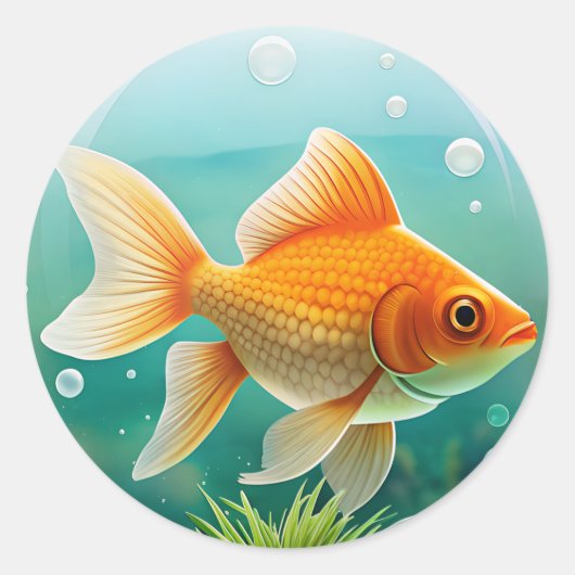 Niedlich Goldfish Lover-Geschenk Runder Aufkleber (Vorderseite)