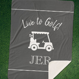 Niedlich Golfer Golf Cart Mit Monogramm Golfanfäng Sherpadecke
