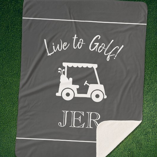 Niedlich Golfer Golf Cart Mit Monogramm Golfanfäng Sherpadecke