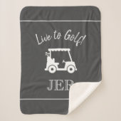 Niedlich Golfer Golf Cart Mit Monogramm Golfanfäng Sherpadecke (Vorderseite)
