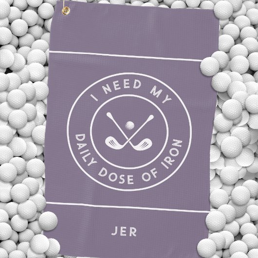 Niedlich Golfer Spaß Golf Iron Sports Pro Lila Golfhandtuch