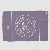 Niedlich Golfer Spaß Golf Iron Sports Pro Lila Golfhandtuch (Horizontal)