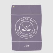 Niedlich Golfer Spaß Golf Iron Sports Pro Lila Golfhandtuch (Vorderseite)