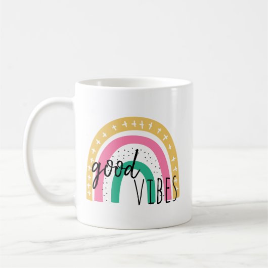 Niedlich Good Vibes Rainbow Kaffeetasse (Links)