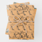 Niedlich Goodbye Miss Hallo Mrs. Brautparty Geschenkpapier Set (Beispiel)