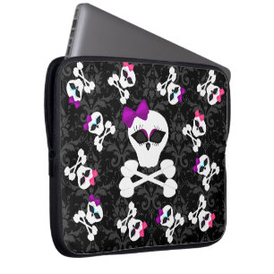 Niedlich Goodies Girly Girl Skull Laptop Schläfche Laptopschutzhülle