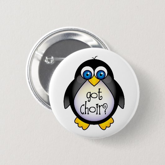 Niedlich got Chorpenguin-Geschenk Button (Vorne & Hinten)