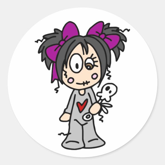 Niedlich Goth Baby Runder Aufkleber (Vorderseite)