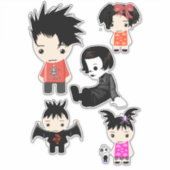 Niedlich Goth Children Boys Clip Art Aufkleber (Vorderseite)