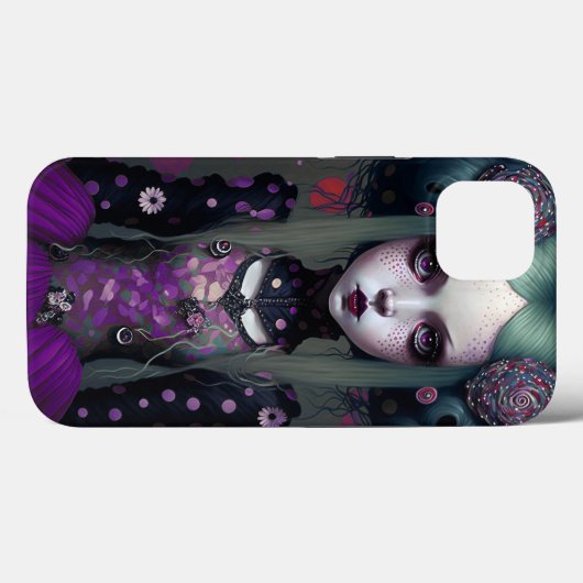 Niedlich Goth Girl Lila Black Fantasy Art Case-Mate iPhone Hülle (Rückseite (Horizontal))