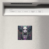 Niedlich Goth Girl Lila Black Fantasy Art Magnet (In Situ (Geschirrspüler))
