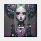Niedlich Goth Girl Lila Black Fantasy Art Magnet (Vorne)