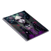 Niedlich Goth Girl Lila Black Fantasy Art Notizblock (Rechte Seite)