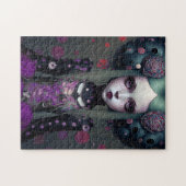 Niedlich Goth Girl Lila Black Fantasy Art Puzzle (Horizontal)