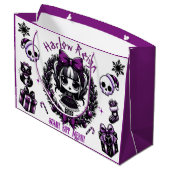 Niedlich Goth Girl Lila & Black Gothic Weihnachten Große Geschenktüte (Rückseite Schrägansicht)