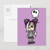 Niedlich Goth Girl Postkarte (Vorne/Hinten)
