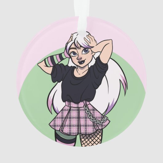 Niedlich Goth Girl Weihnachten Ornament (Rückseite)