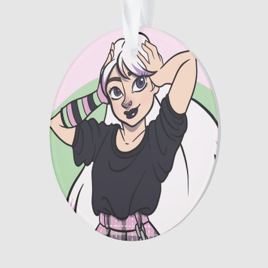 Niedlich Goth Girl Weihnachten Ornament (Vorderseite)