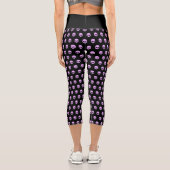 Niedlich Goth Pink Skulls Capri Leggings (Rückseite)