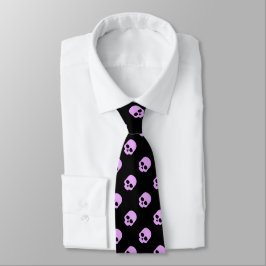 Niedlich Goth Pink Skulls Krawatte