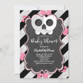 Niedlich Goth Punk Skull Girl Babydusche Einladung (Vorderseite)