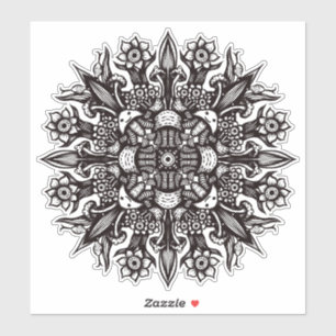 Niedlich Goth Trippy Black und White Psychedelic Aufkleber