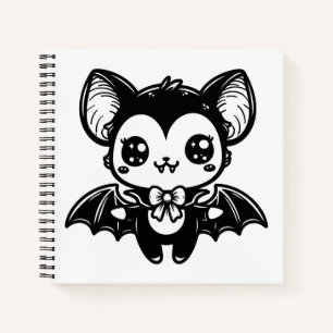 Niedlich Goth Vampire Bat Spooky Kawaii Notizblock