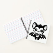 Niedlich Goth Vampire Bat Spooky Kawaii Notizblock (Innenseite)