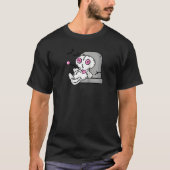Niedlich Goth Voodoo Puppen Halloween Spooky Pink T-Shirt (Vorderseite)