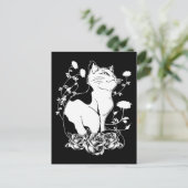 Niedlich Gothic Cat Rose Pastel Goth Kitten Postkarte (Stehend Vorderseite)