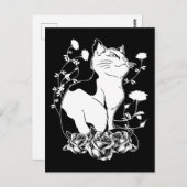 Niedlich Gothic Cat Rose Pastel Goth Kitten Postkarte (Vorne/Hinten)