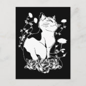 Niedlich Gothic Cat Rose Pastel Goth Kitten Postkarte (Vorderseite)