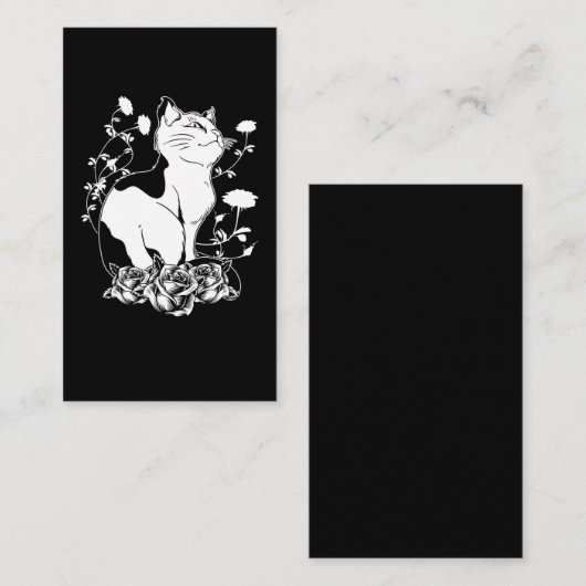 Niedlich Gothic Cat Rose Pastel Goth Kitten Visitenkarte (Vorne/Hinten)