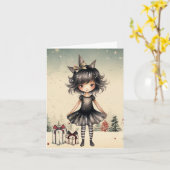 Niedlich Gothic Fairy Weihnachten Karte (Gelbe Blume)