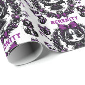 Niedlich Gothic Girl Lila Weihnachten Geschenkpapier (Rolleneckpunkt)