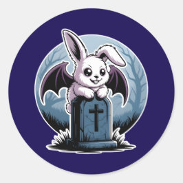 Niedlich Gothic Vampire Bunny Kawaii Halloween Runder Aufkleber