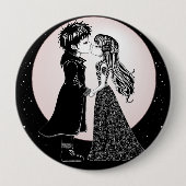 Niedlich gotische Emo Kids Kiss Valentinstag Button (Vorderseite)