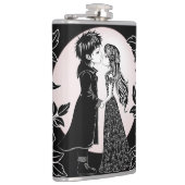 Niedlich gotische Emo Kids Kiss Valentinstag Flachmann (Rechts)