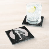 Niedlich gotische Emo Kids Kiss Valentinstag Glasuntersetzer (Schrägansicht)