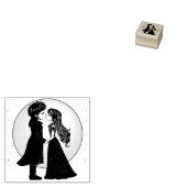 Niedlich gotische Emo Kids Kiss Valentinstag Gummistempel (Stempel)