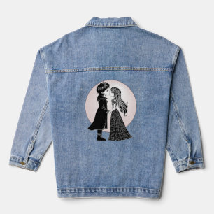 Niedlich gotische Emo Kids Kiss Valentinstag Jeansjacke