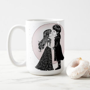 Niedlich gotische Emo Kids Kiss Valentinstag Kaffeetasse