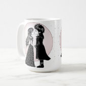 Niedlich gotische Emo Kids Kiss Valentinstag Kaffeetasse (Vorderseite Links)