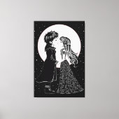 Niedlich gotische Emo Kids Kiss Valentinstag Leinwanddruck (Vorderseite)