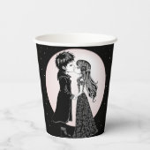 Niedlich gotische Emo Kids Kiss Valentinstag Pappbecher (Rückseite)
